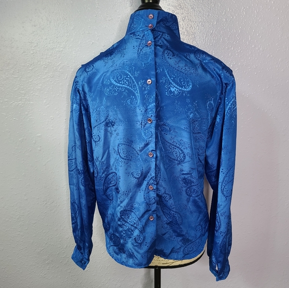 Vintage Ruffle Front Shoulder Pad Button Back 7/8 - Picture 2 of 12